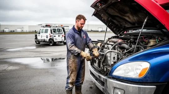 Technicien mécanique mobile intervenant sur camion lourd au Québec