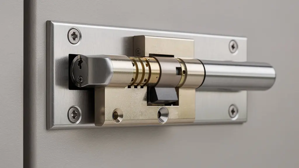 Serrure multipoints de sécurité installée sur porte blindée